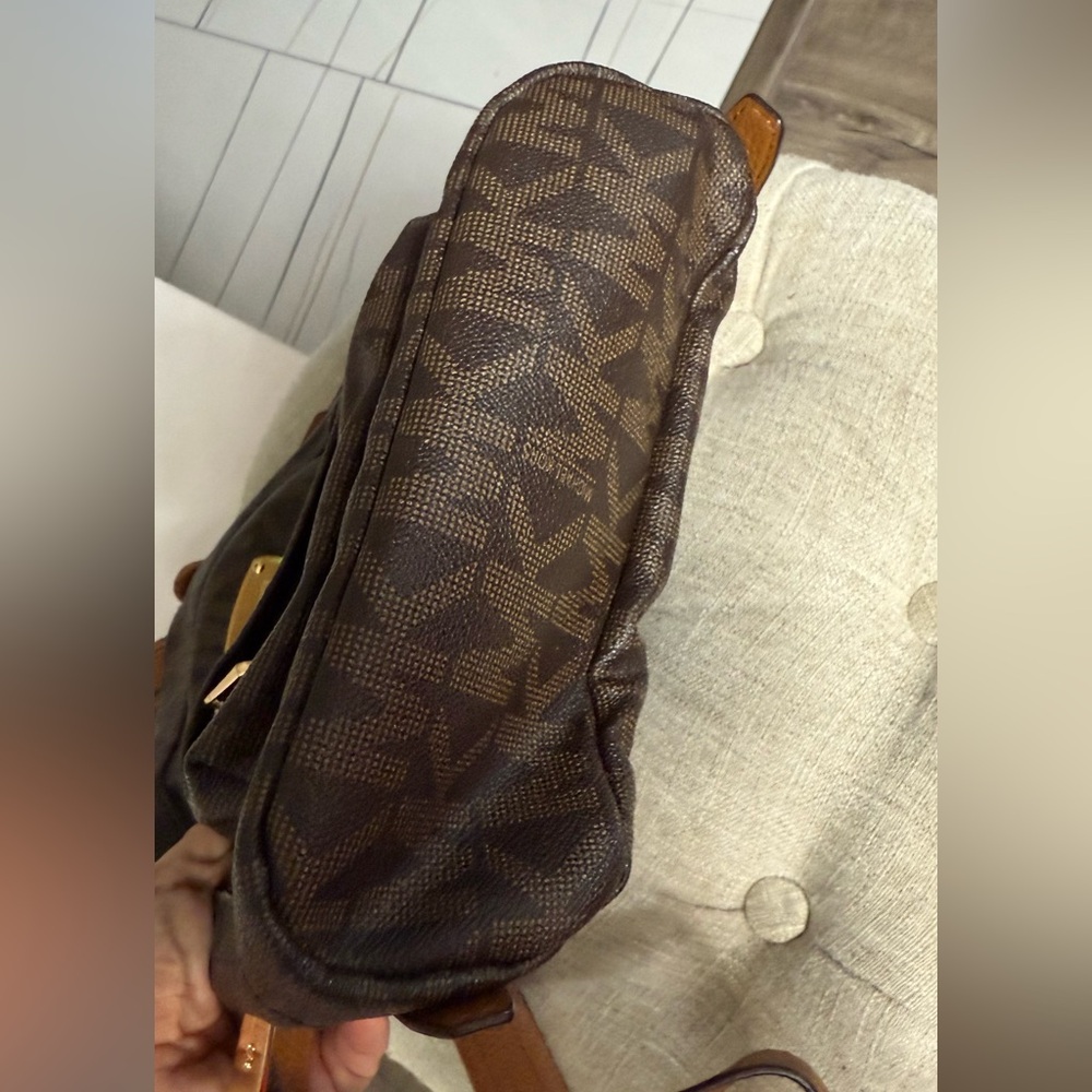 Michael Kors Brown Monogram Backpack with Gold Hardware - Picture 10 of 10